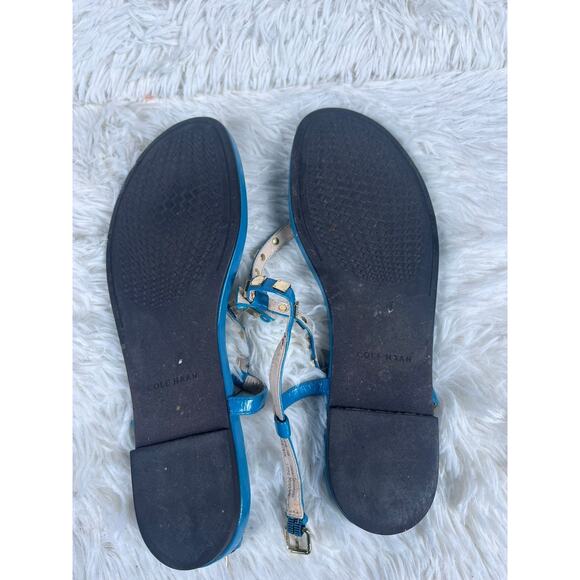 Cole Haan Womens Tali Mini Bow Studded Sandals Womens Size 10B Teal W10615 - Picture 8 of 9